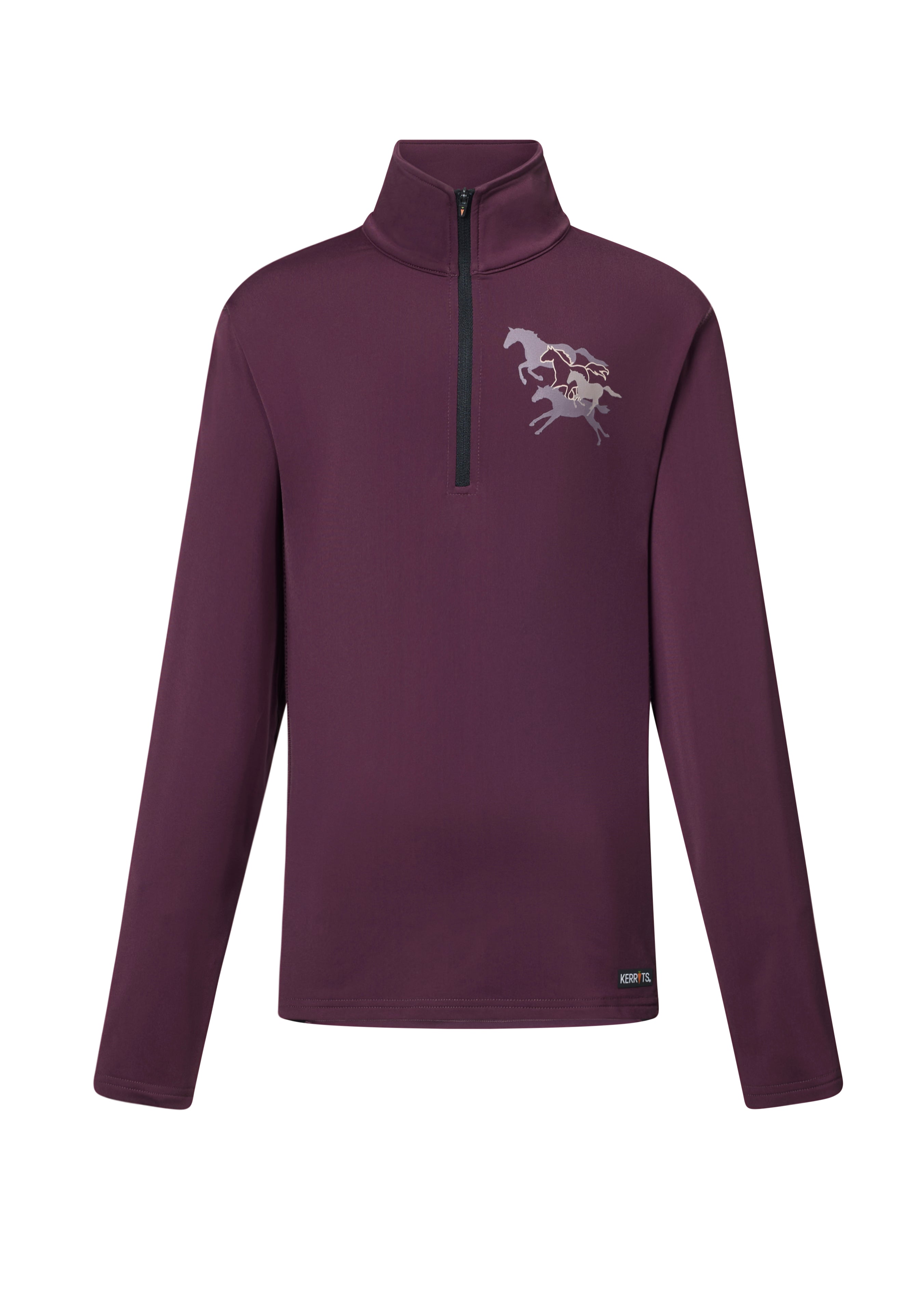 Kerrits Kids In Stride 1/4 Zip Fleece Tech Top - Vineyard