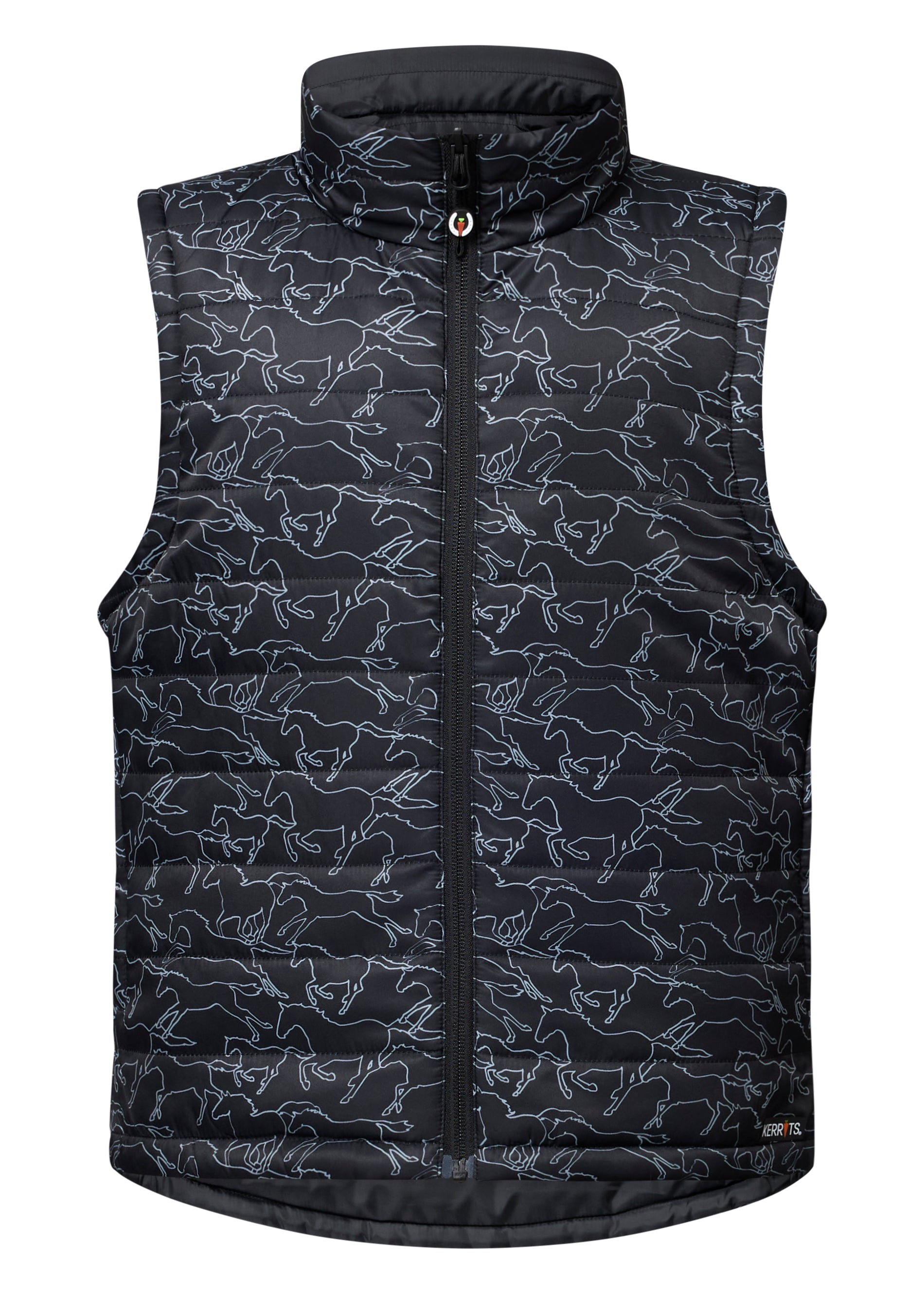 Kerrits Kids Round Up Reversible Quilted Vest - Black Full Gallop