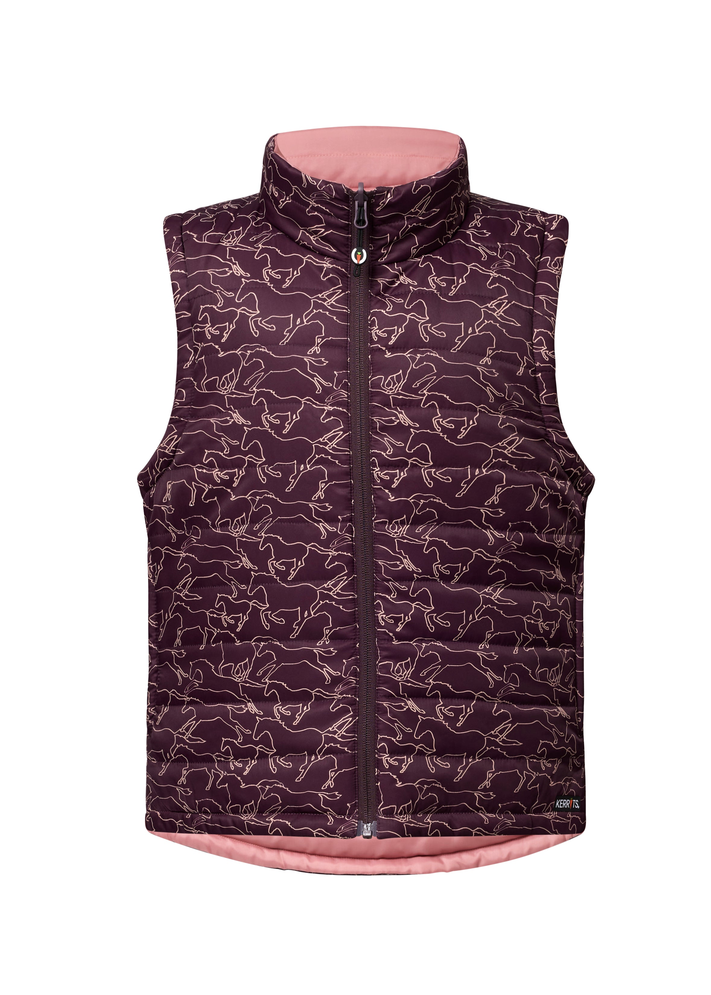 Kerrits Kids Round Up Reversible Quilted Vest - Vineyard Full Gallop