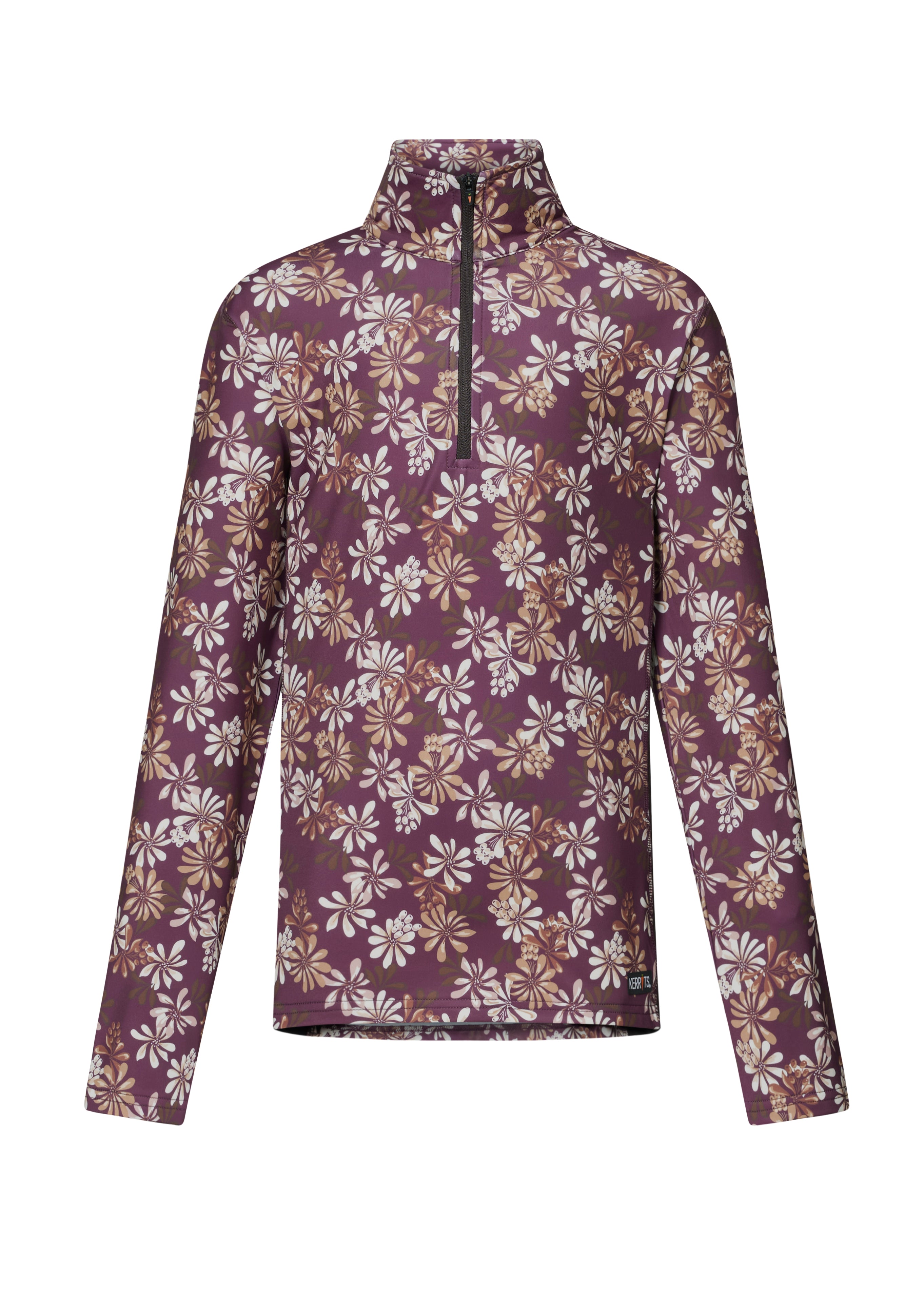 Kerrits Kids On Course 1/4 Zip Fleece Tech Top - Vineyard Autumn Bouquet