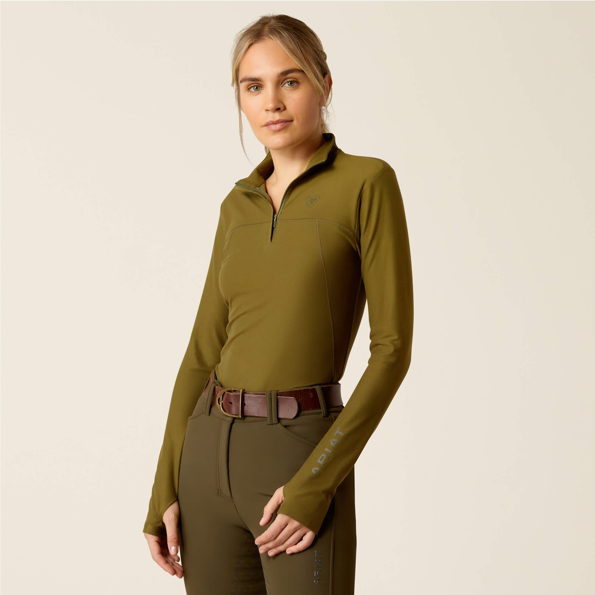 Ariat Lowell 3.0 1/4 Zip Baselayer - Winter Moss