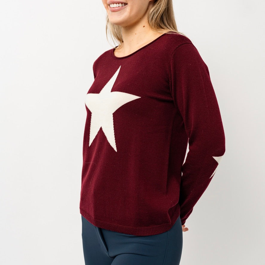 TKEQ The 'STARLET' Crewneck Sweater - Rich Burgundy