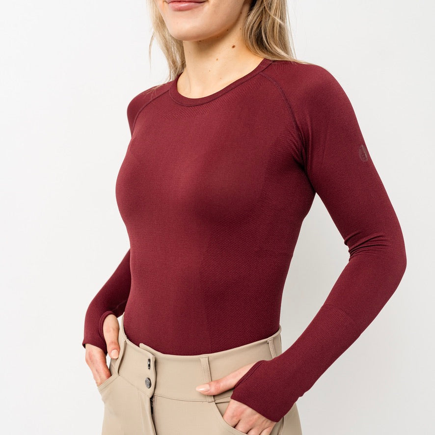 TKEQ The 'KENNEDY' Seamless 2.0 Long Sleeve - Rich Burgundy