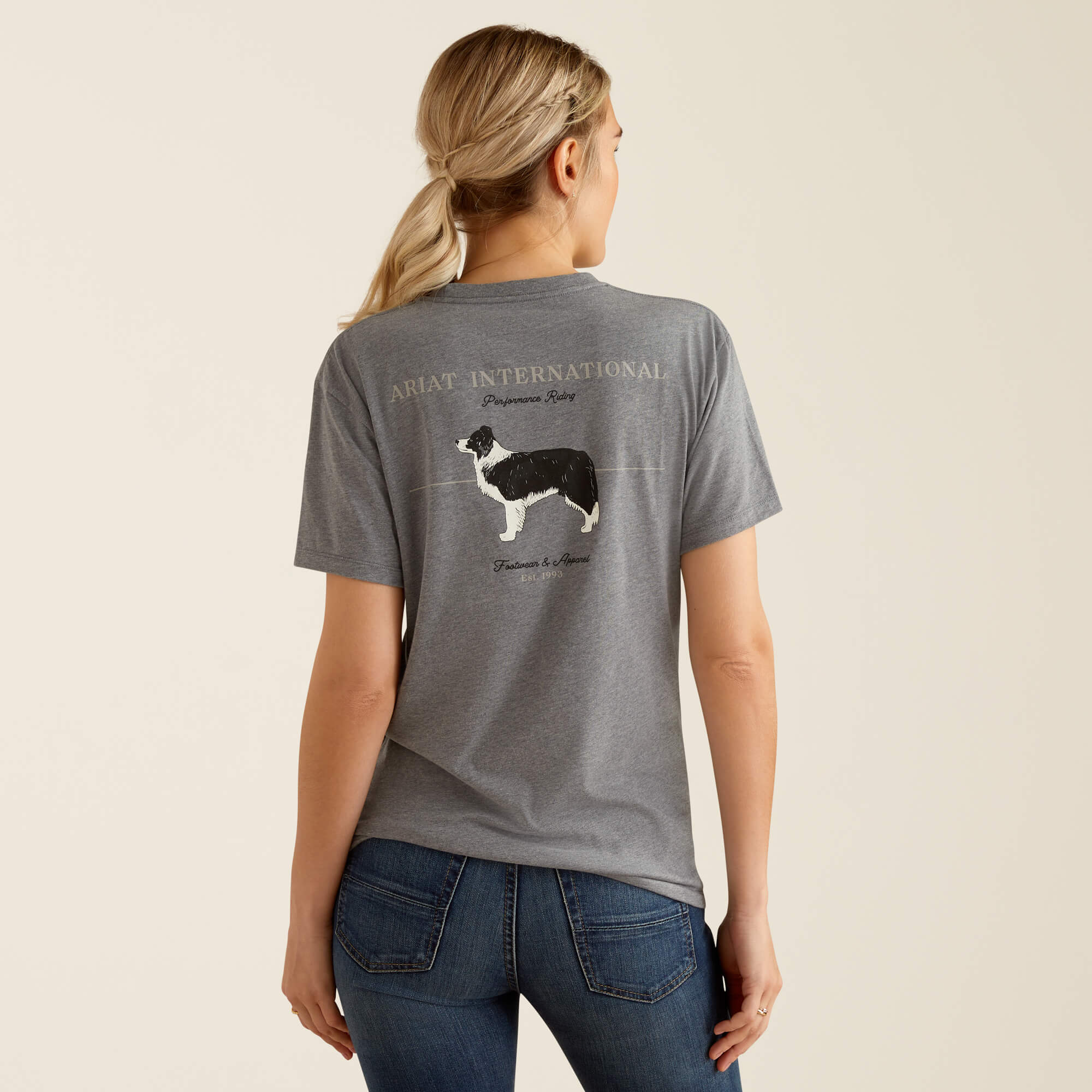 Ariat BF Paw Badge T-Shirt - Heather Grey