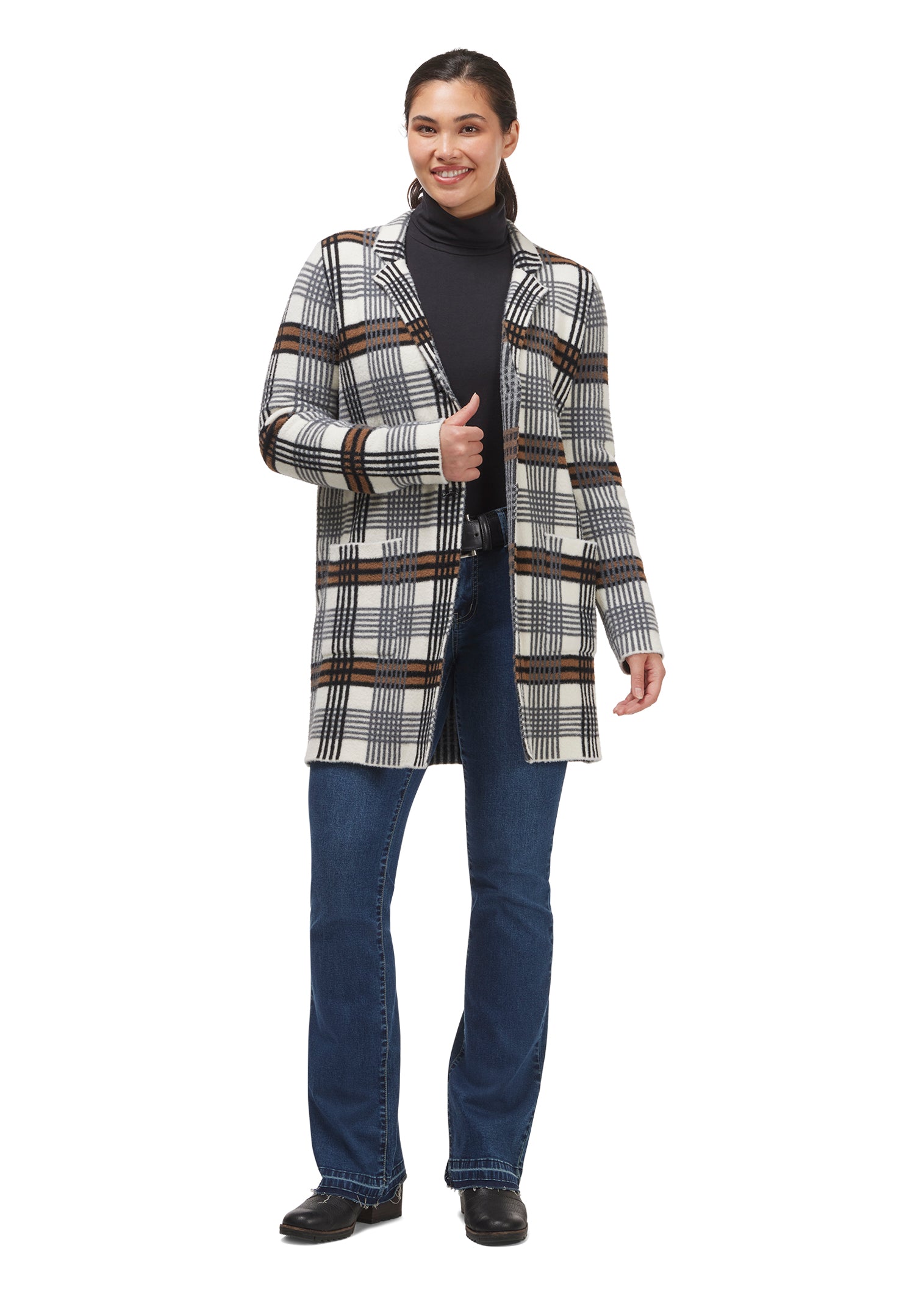 Kerrits Plaid Sweater Jacket - Oxer Plaid