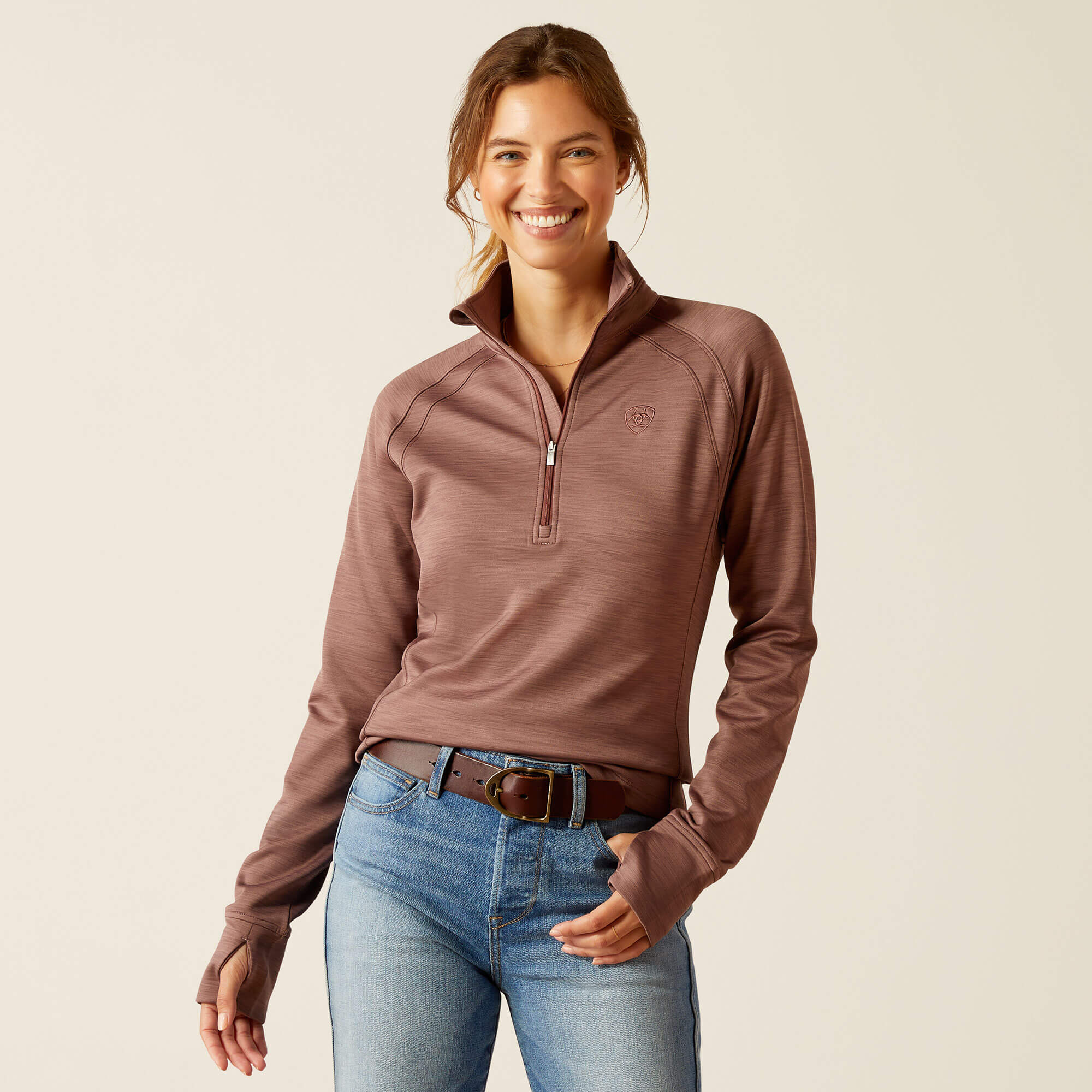 Ariat Tek Team 1/2 Zip Sweatshirt - Twilight Mauve