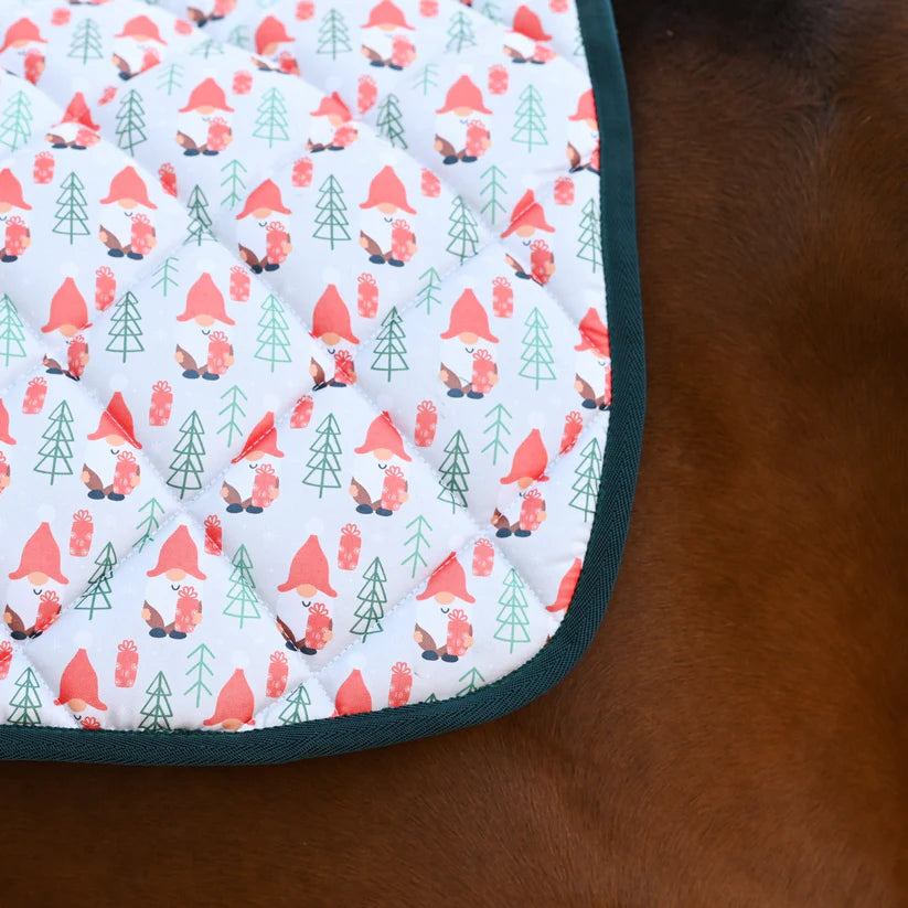 Dreamers & Schemers All Purpose Saddle Pad - Holiday The Gnome Knows