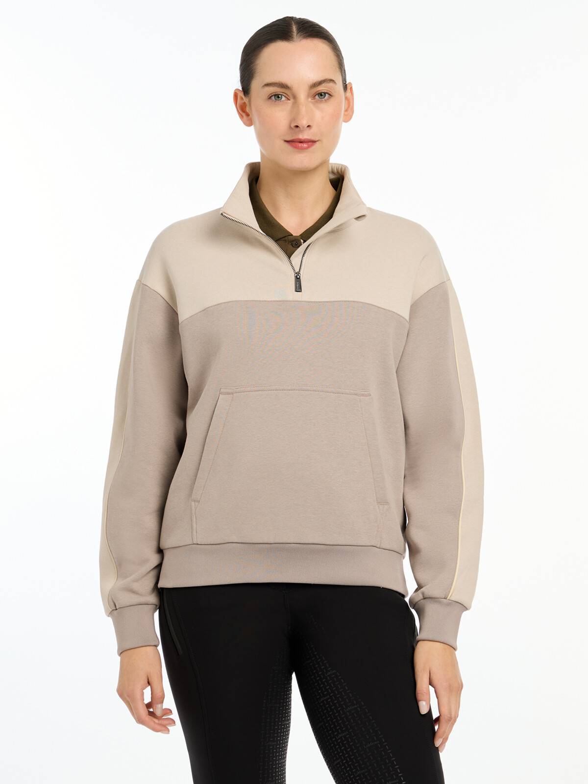 LeMieux Kali Quarter Zip Sweater - Ash/Stone