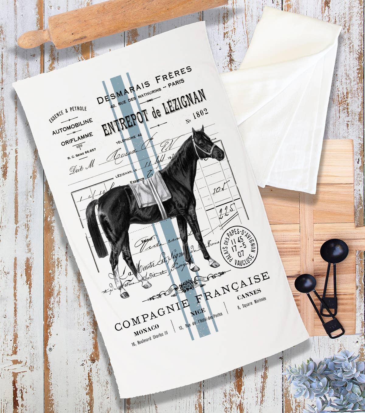 Avery Lane Terry Cloth Towels - Vintage French Horse