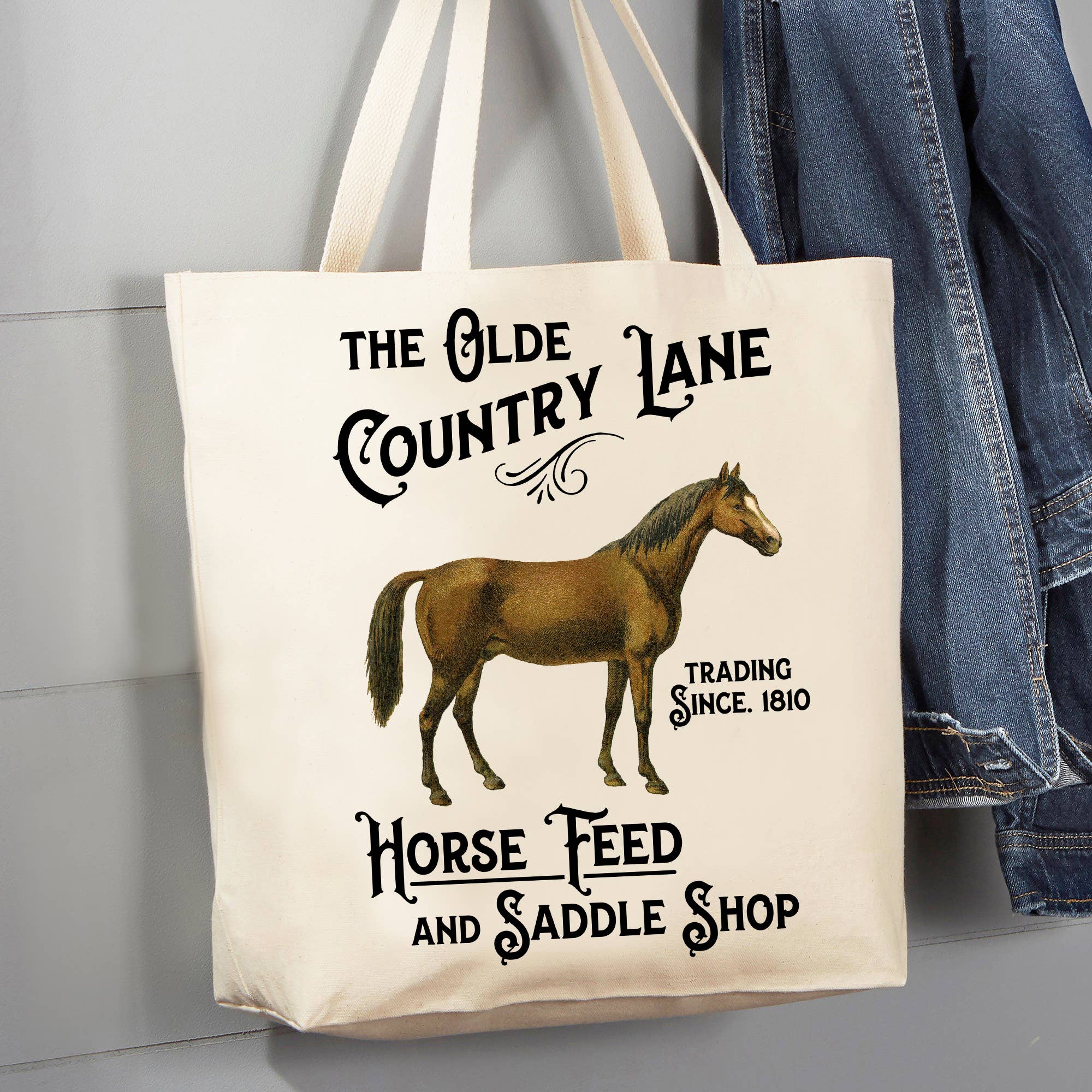 Avery Lane Canvas Tote Bag - Horse Feed