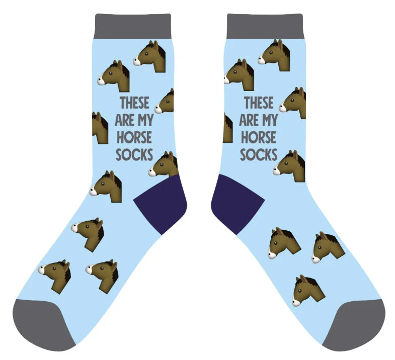 Dreamers & Schemers Crew Socks - Blue Horse