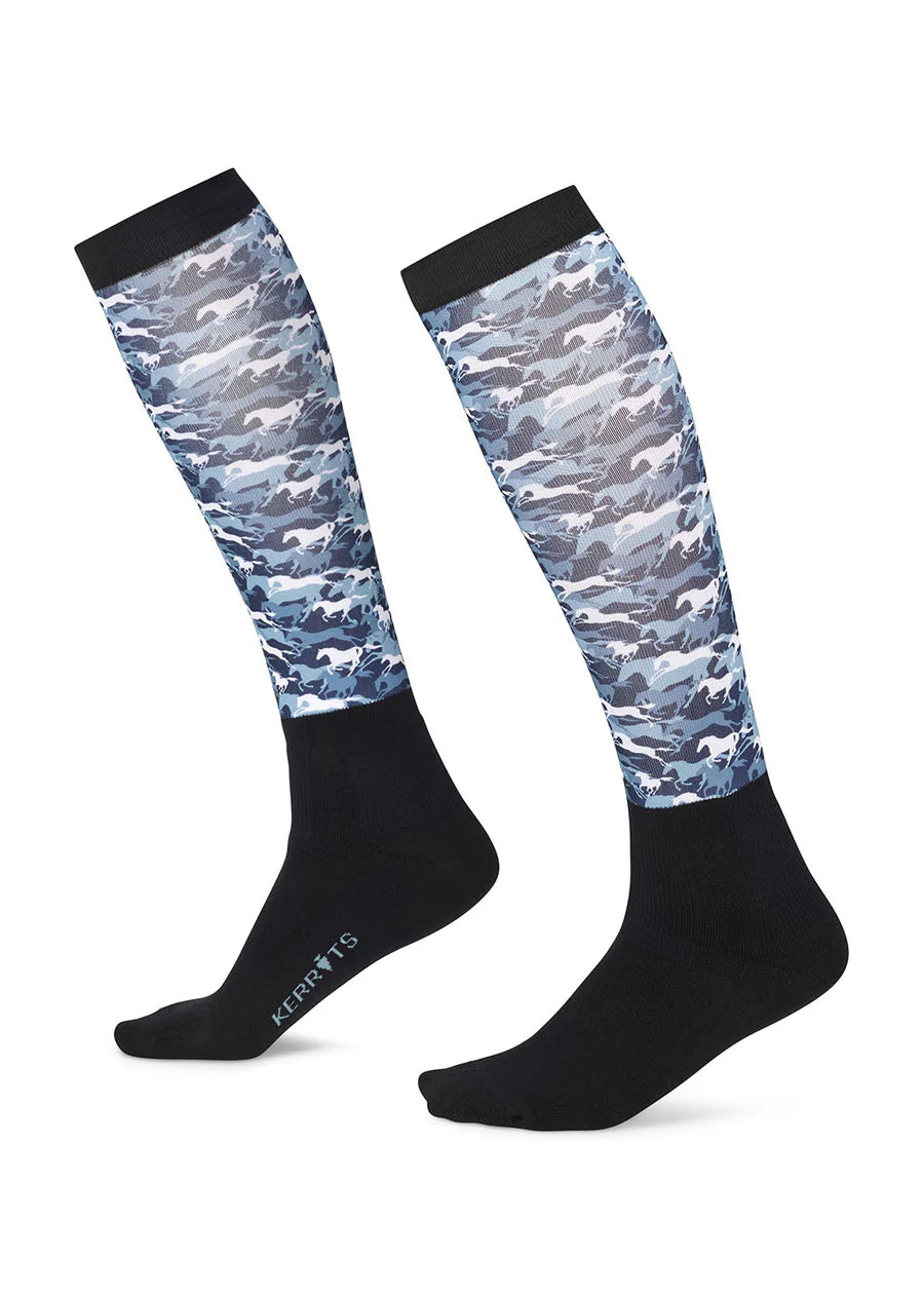 Kerrits Dual Zone Boot Socks - Nightsky Galloping Horses