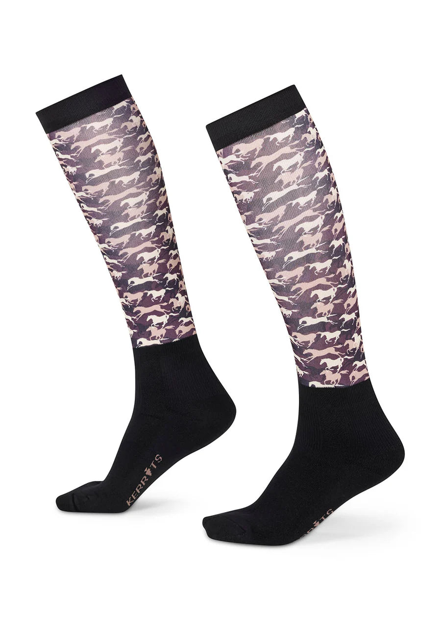 Kerrits Dual Zone Boot Socks - Vineyard Galloping Horses