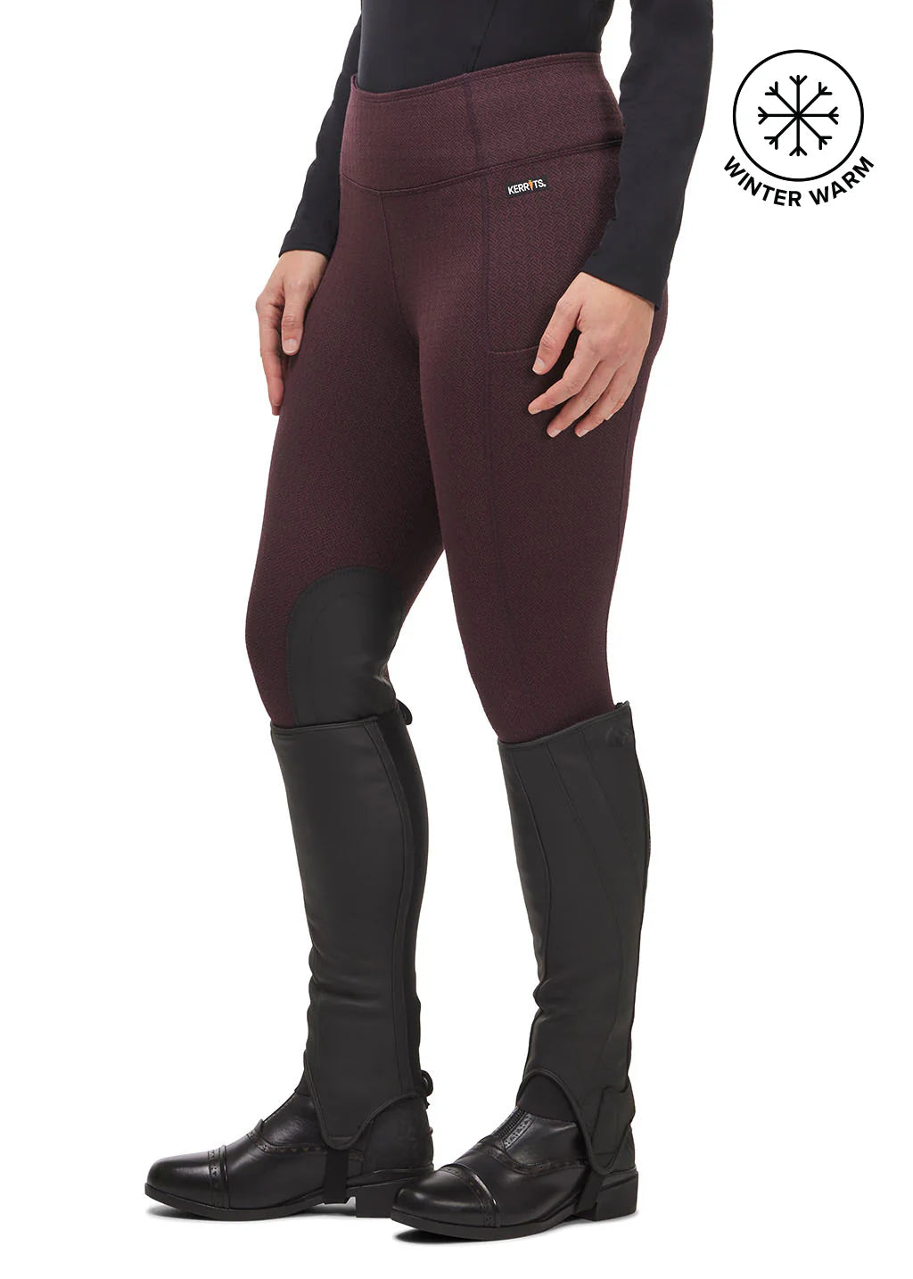 Kerrits Fleece Lite II Knee Patch Riding Tight - Vineyard