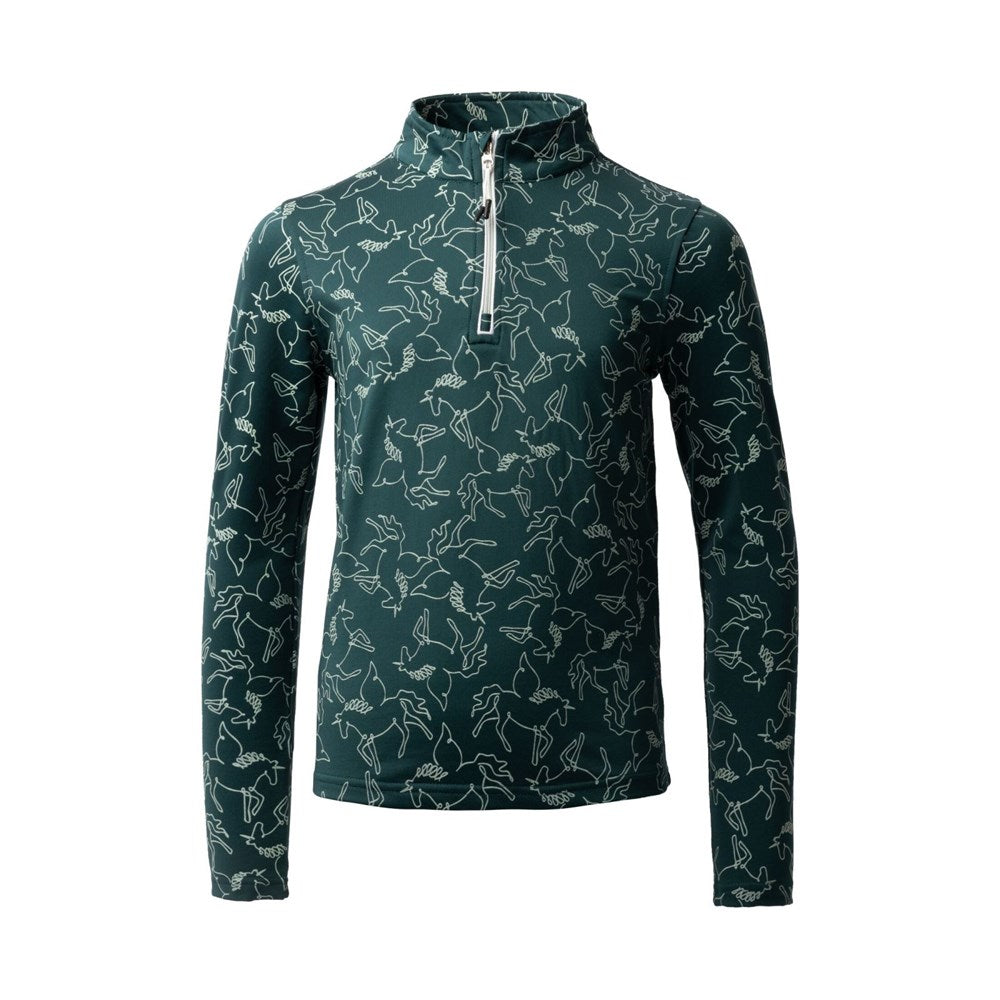 Horze Pegasus Kids Winter Training Shirt - Dark Sea Green