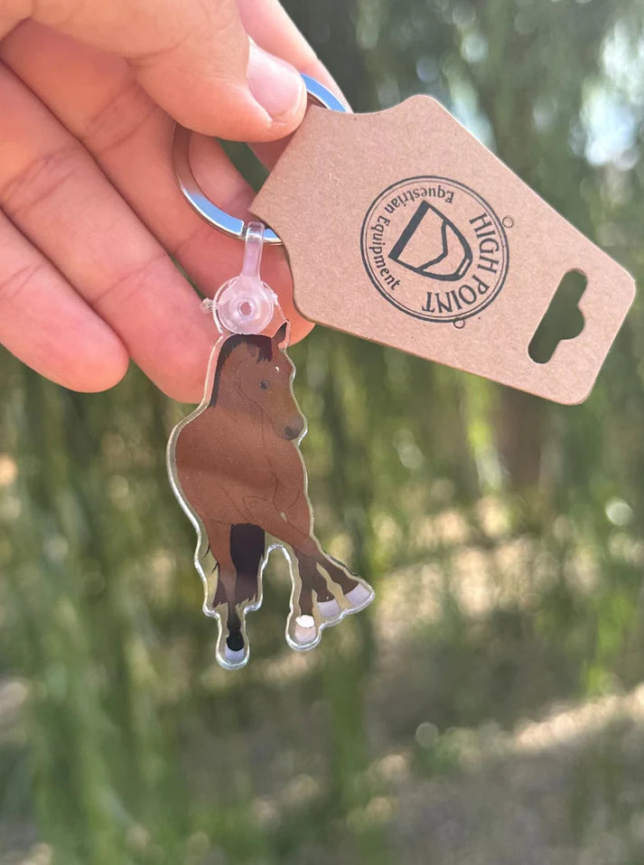 High Point Equestrian Dressage Horse Keychain - Bay