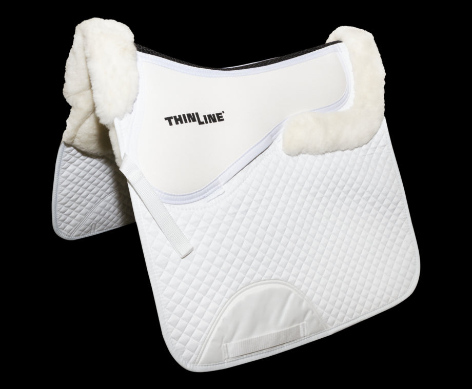 ThinLine Full Sheepskin Euro Roll Dressage Pad - White