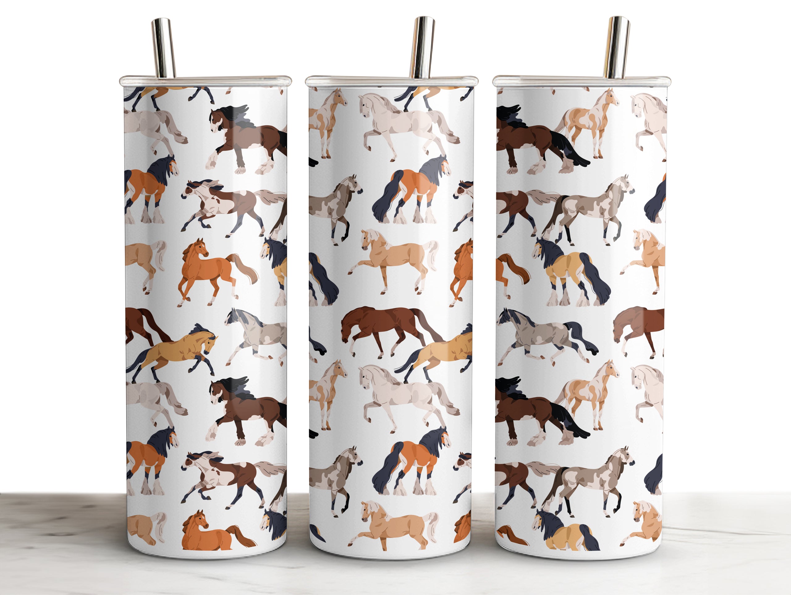 Black Stallion Designs Tumblers - Horses All Over