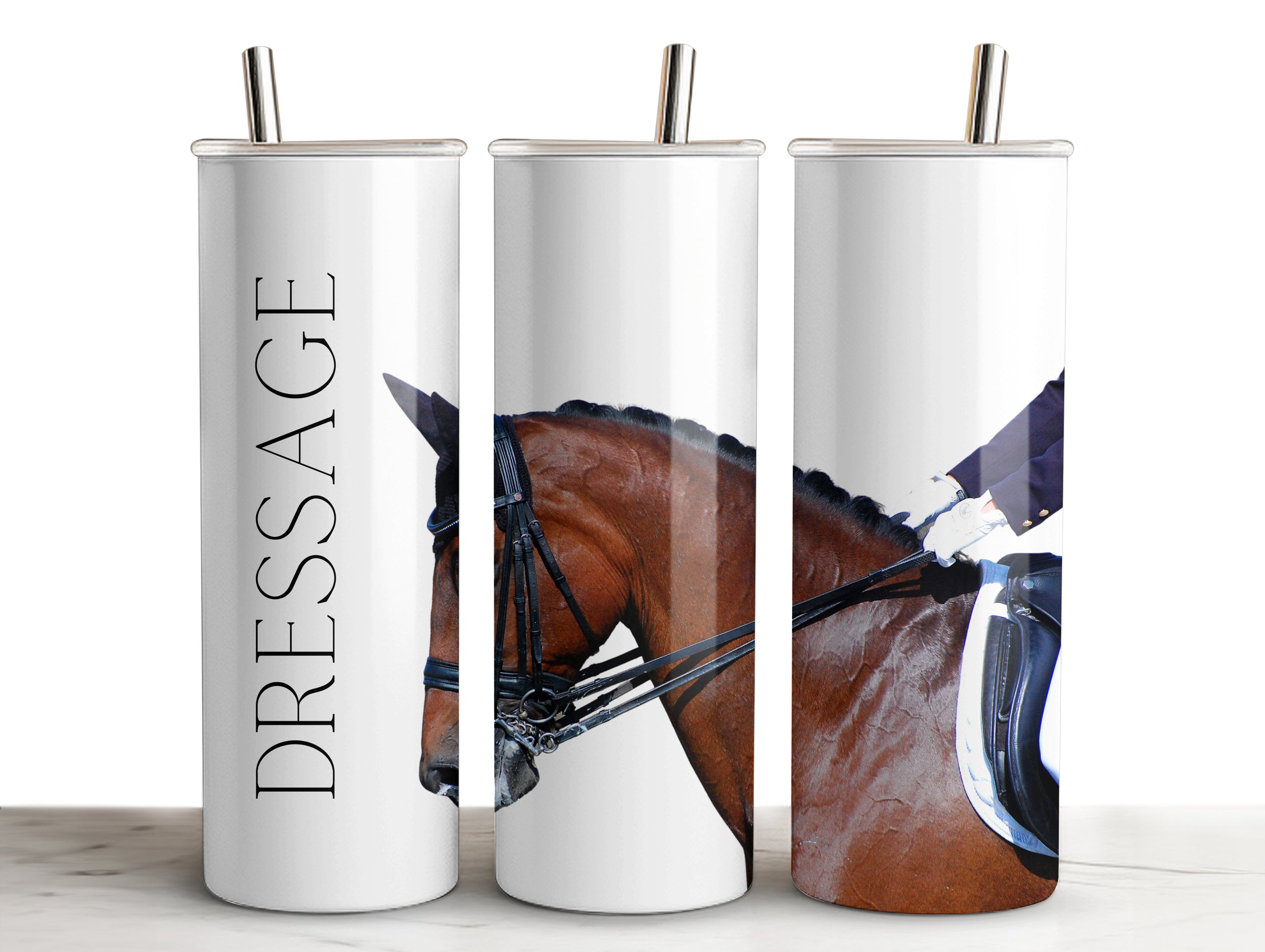 Black Stallion Designs Tumblers - Dressage Horse