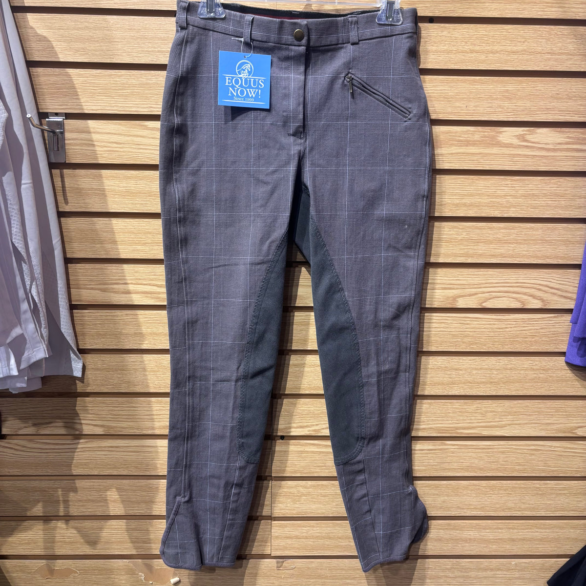 Used 30 Grey Plaid Dover Full Seat Breeches