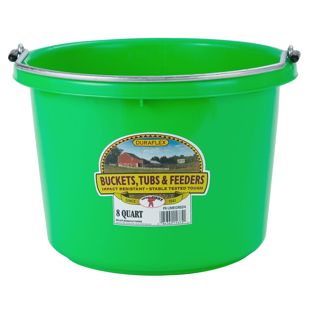 DuraFlex 8 Quart Plastic Round Bucket