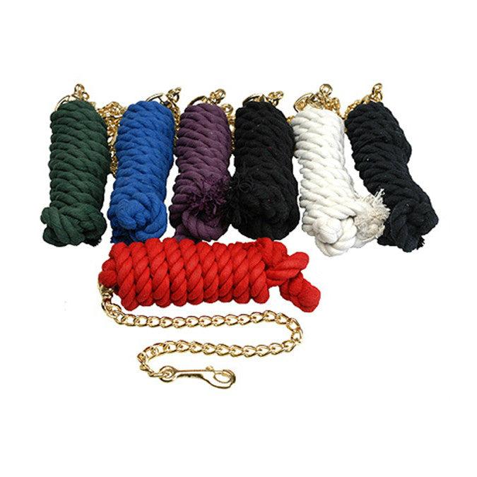 Cotton Lead Rope with Brass Plated Chain - main