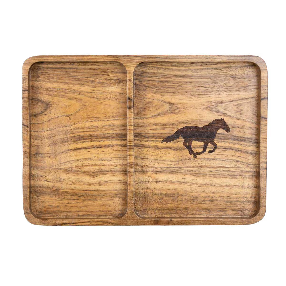 Mustang Etched Wood Valet Tray
