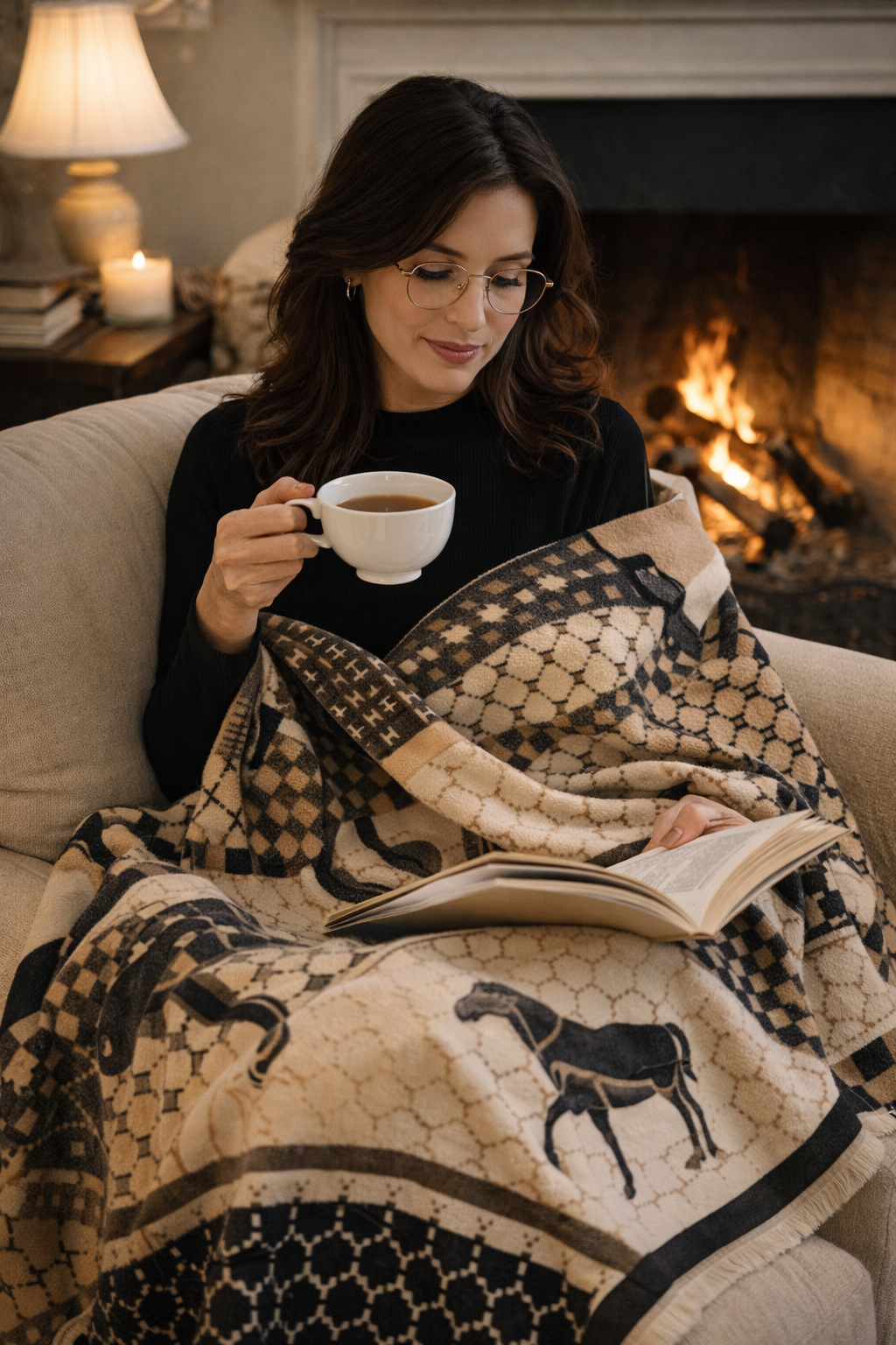 Winding River - Equestrian Tan / Black Giddy Up! Reversible Wrap