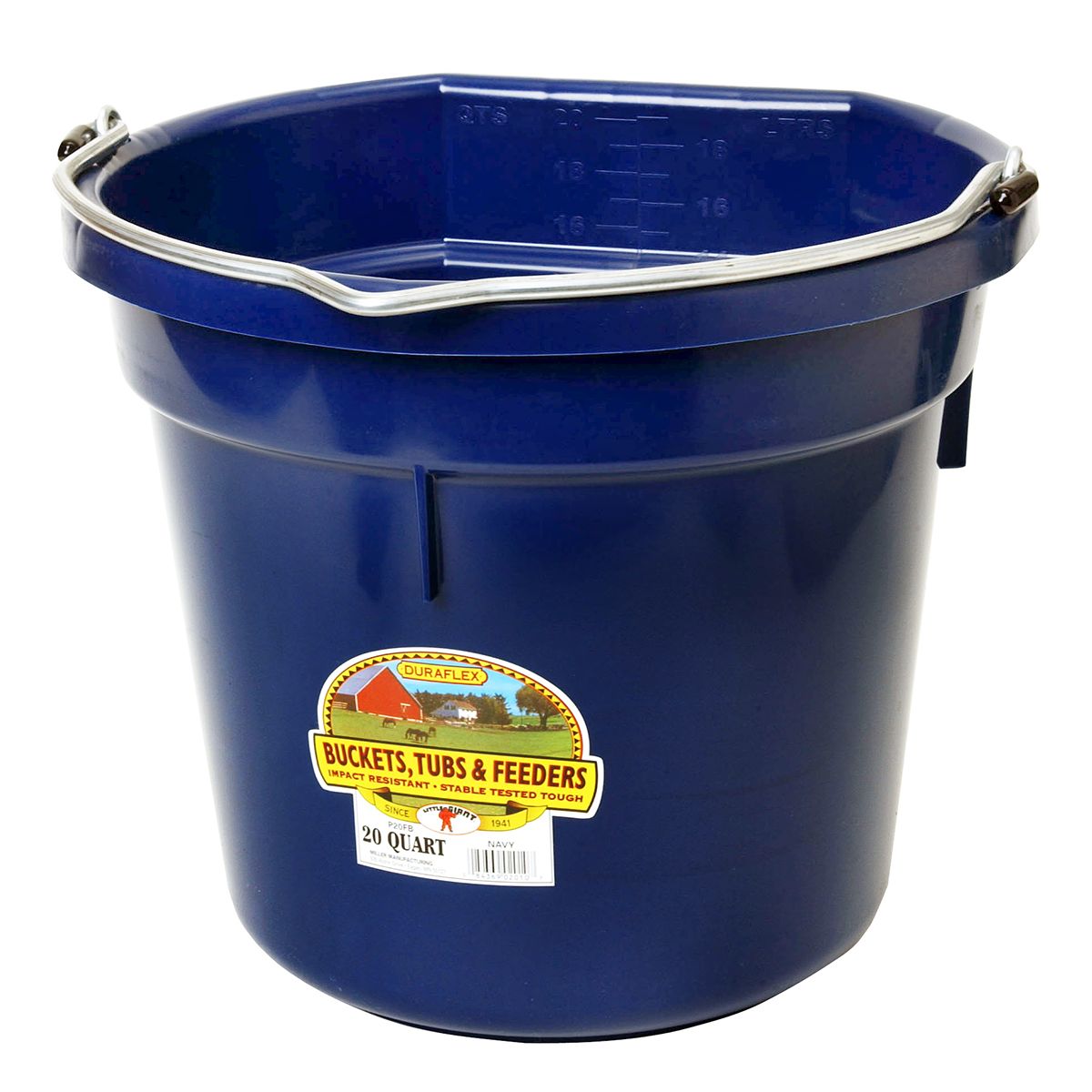 DuraFlex Plastic Flatback 20 Quart Bucket