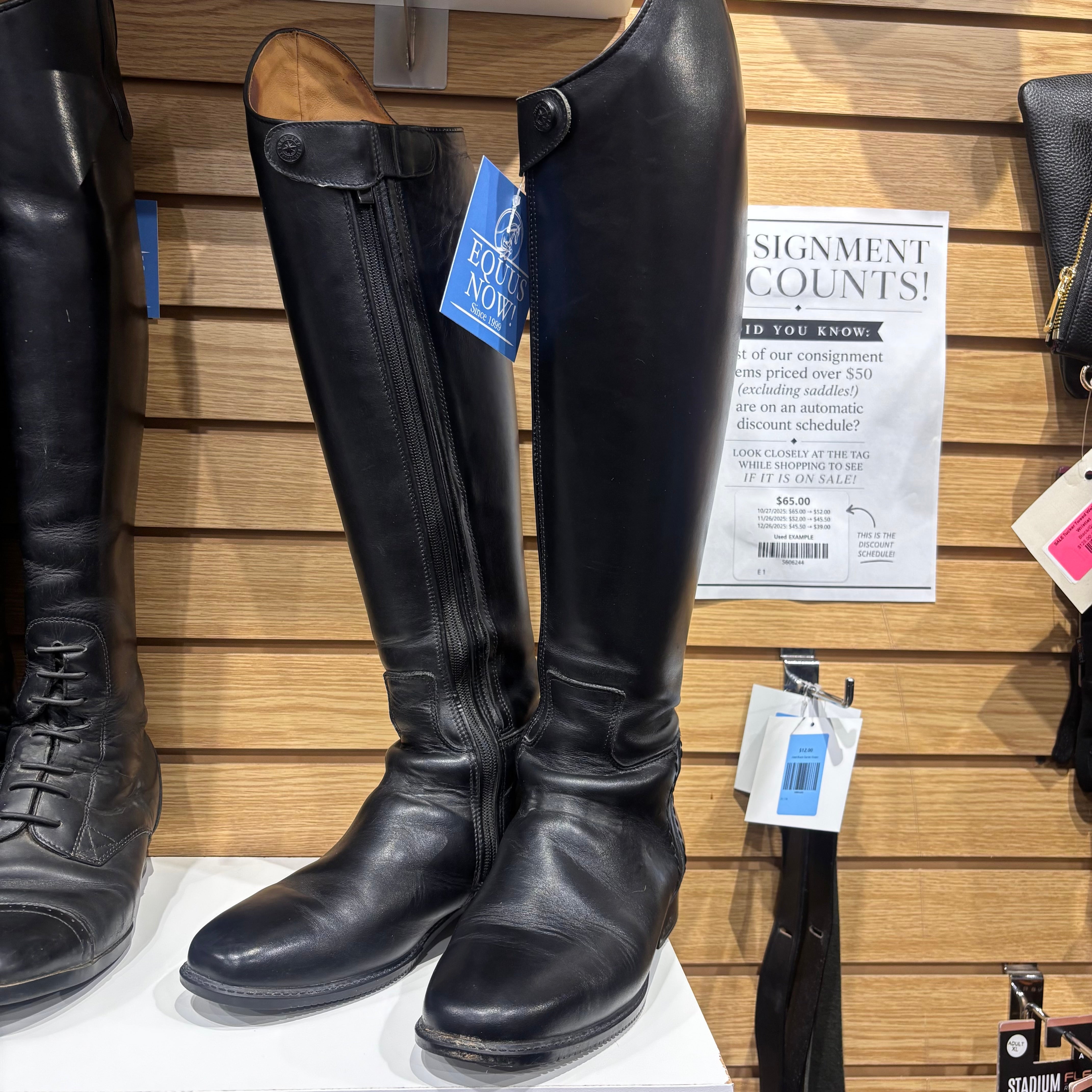 Used US 7 Slim Black Suedwind Legacy Dressage Boots