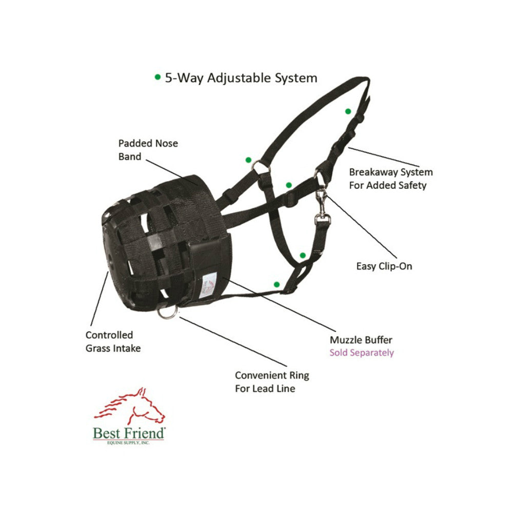 Best Friend Deluxe Grazing Muzzle with Halter - supporting