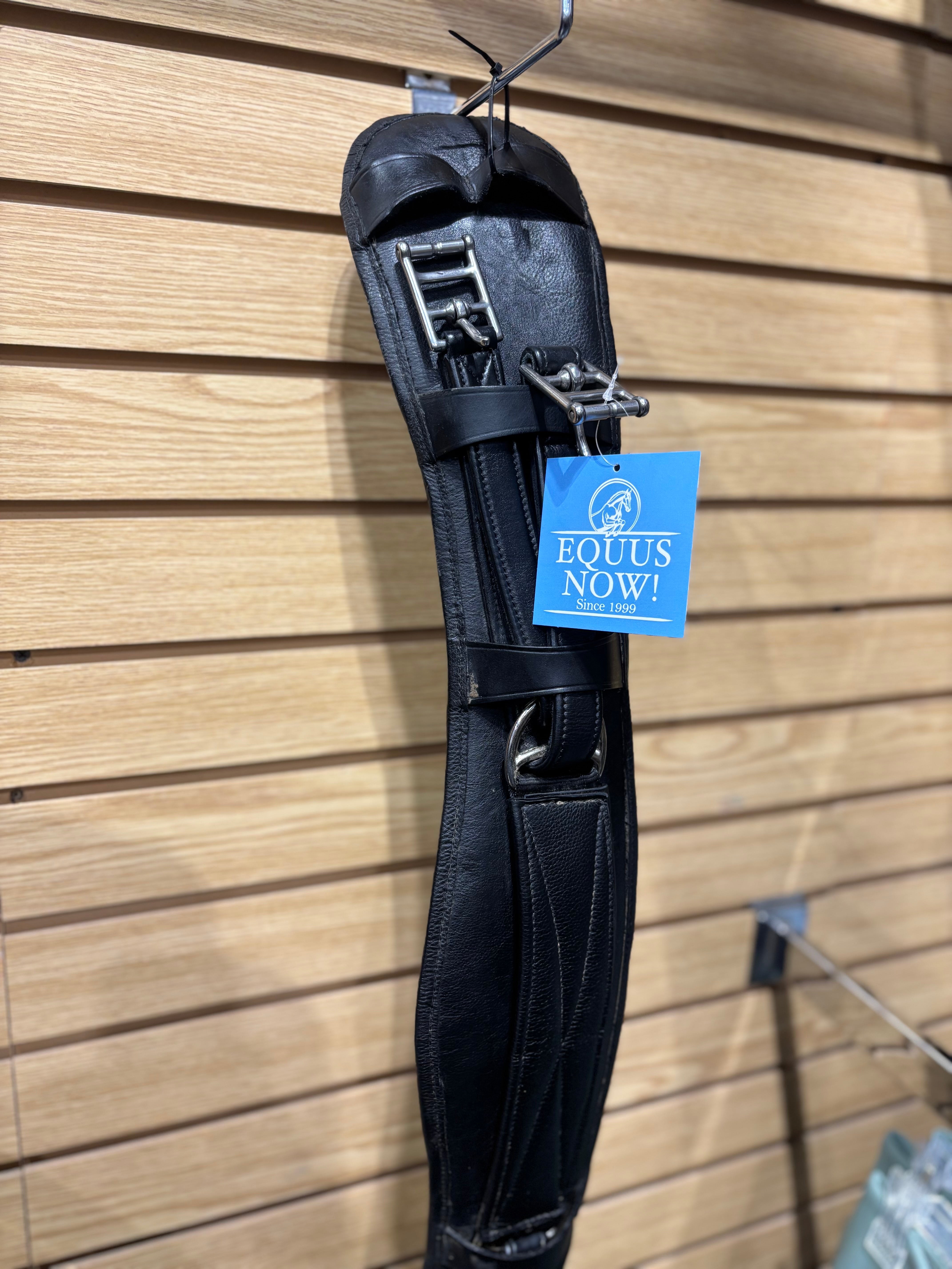 Used 30" Black Padded Leather Dressage Girth
