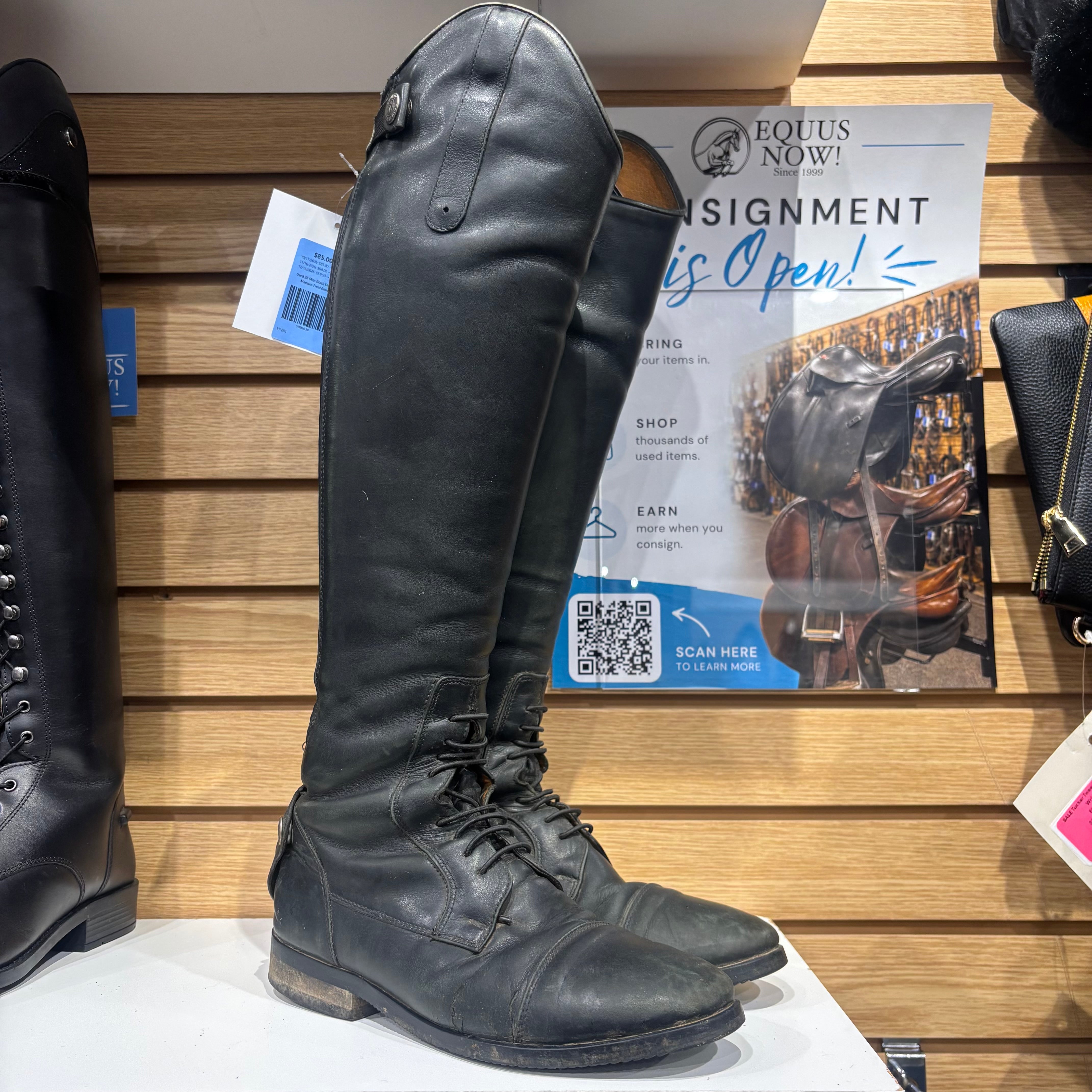 Used 38 Slim Black Ovation Maestro Field Boots