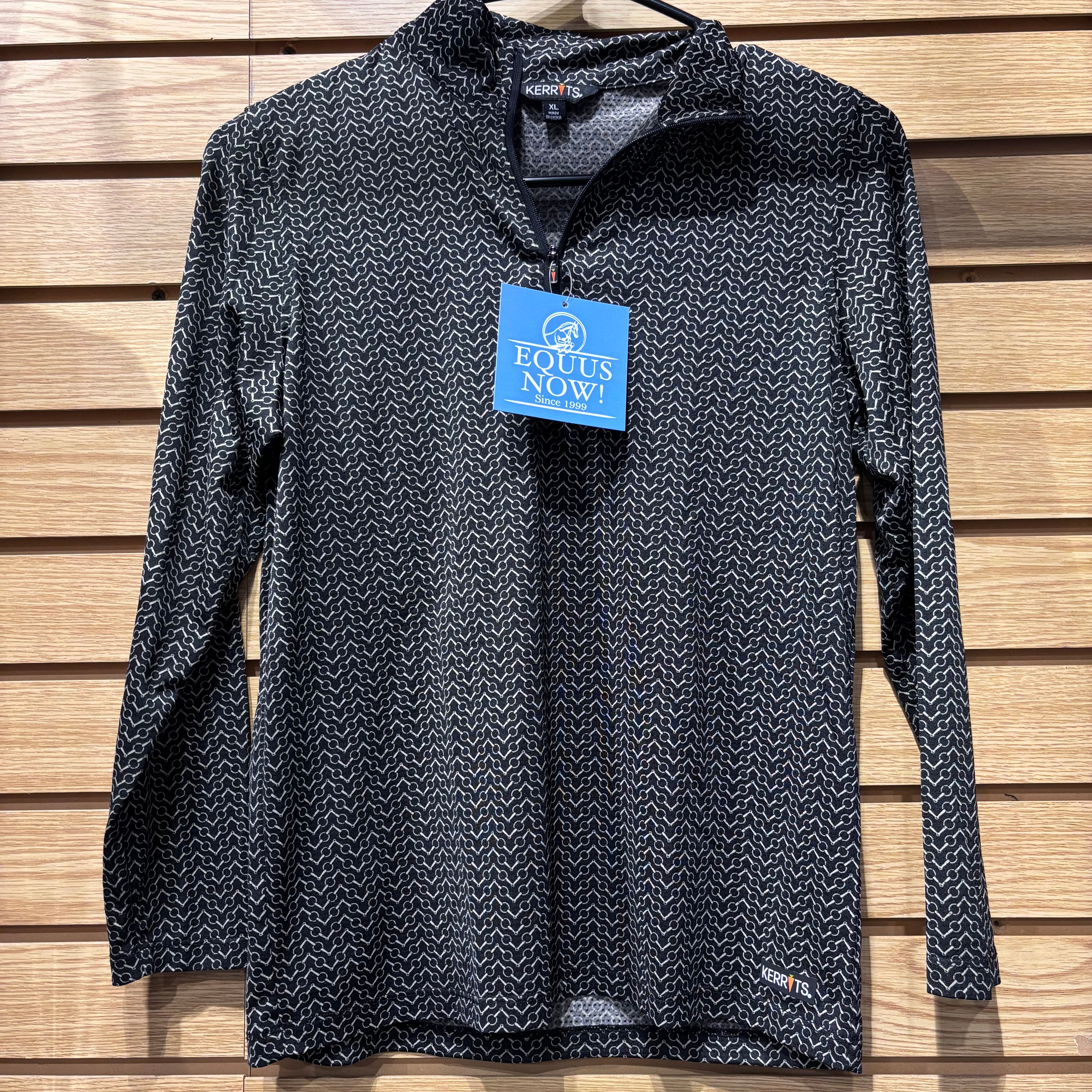 Used Youth XL Black/Bit Pattern Long Sleeve Shirt