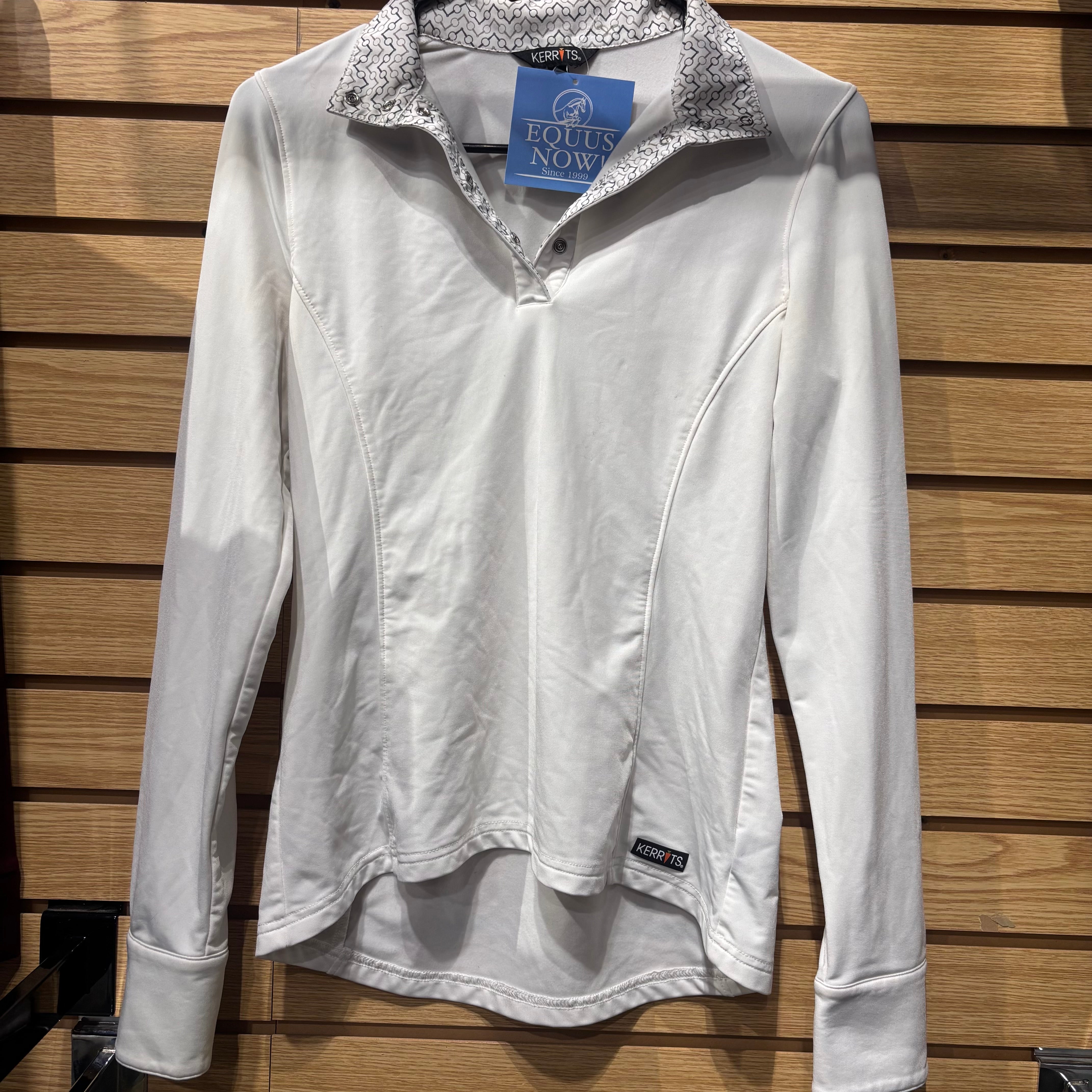 Used Small White Kerrits Winter Show Shirt
