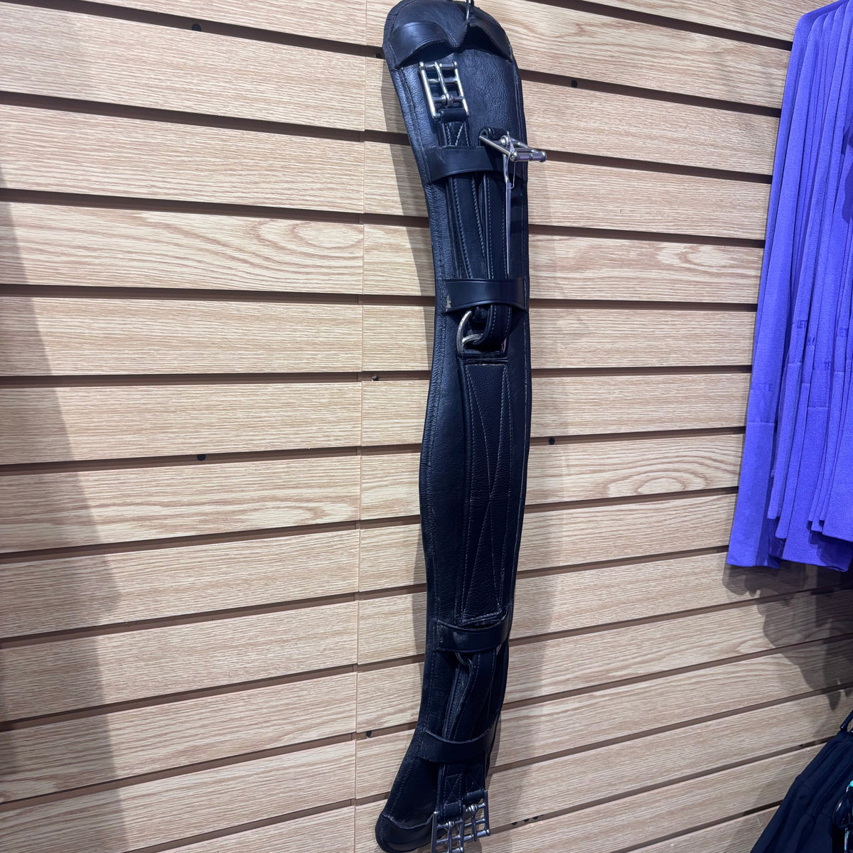 Used 30" Black Padded Leather Dressage Girth