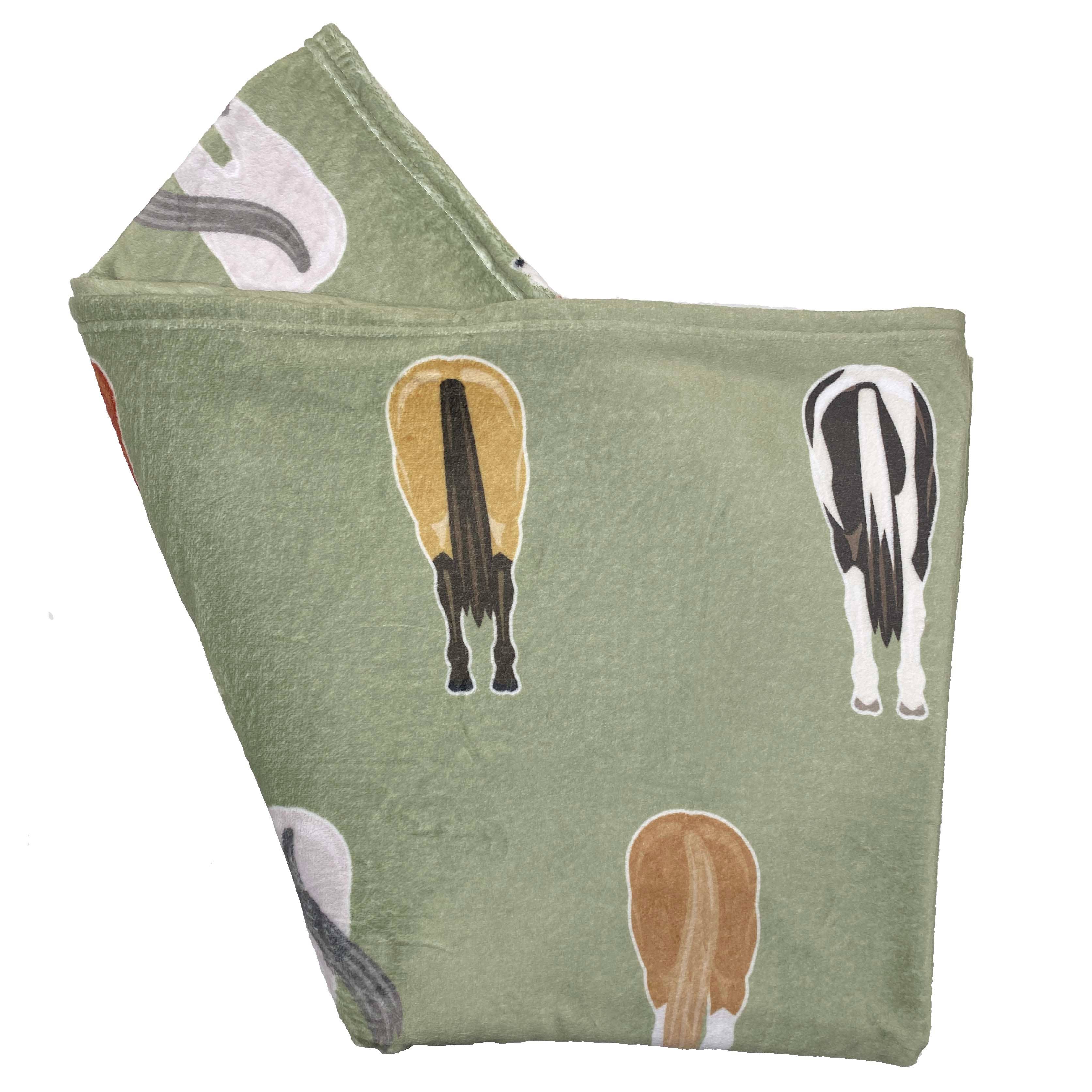 Horse Tails Plush Throw Blanket