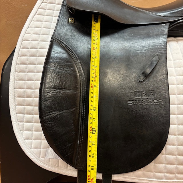 Used Stubben Tristan Dressage Saddle 18" Wide Tree