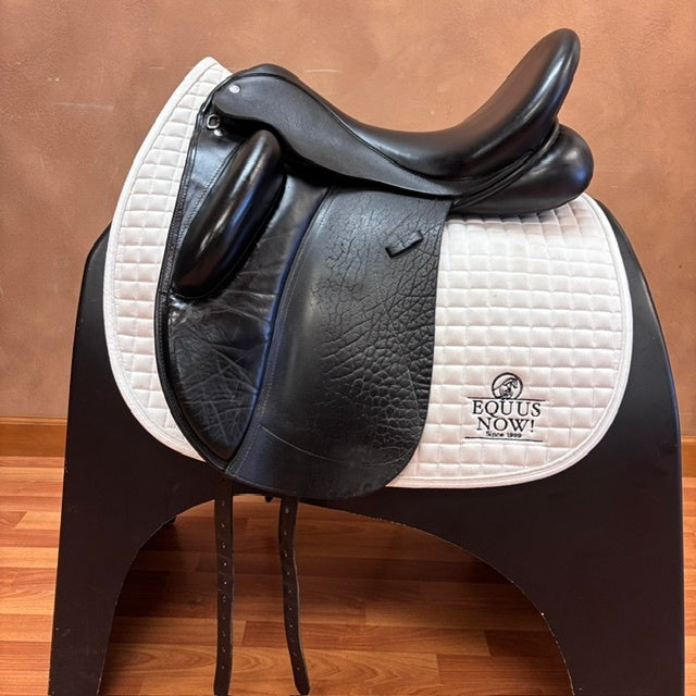 Used Custom Saddlery Wolfgang Solo Dressage Saddle 18" Wide Tree
