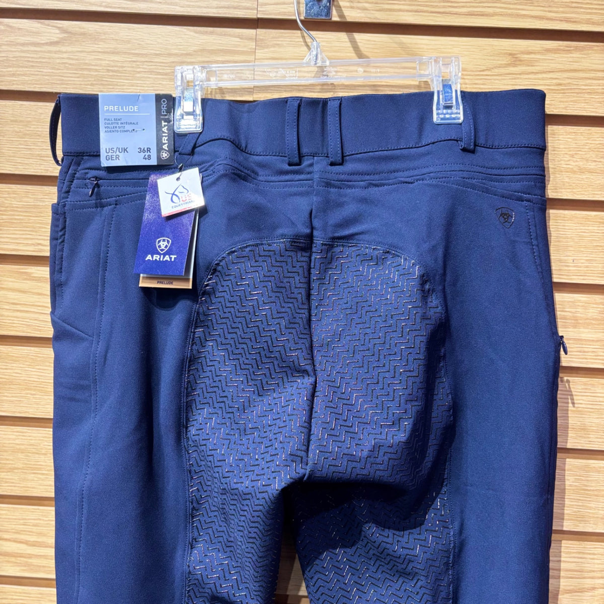 Used 36R Navy Ariat Pro Series Full Seat Breeches