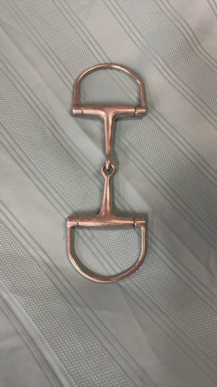 Used  Single Jointed D-Ring Snaffle Bit 5" Silver