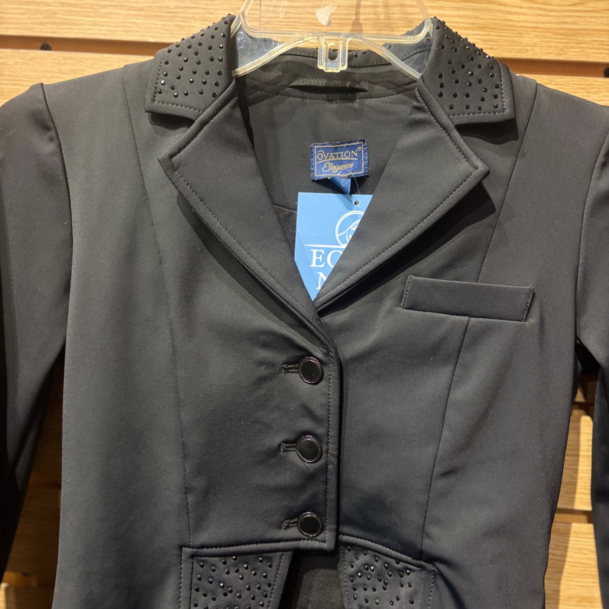 Used Youth 12 Black Ovation Elegance Dressage Coat