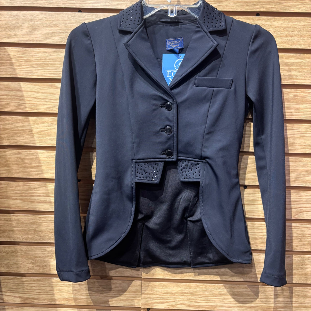 Used Youth 12 Black Ovation Elegance Dressage Coat