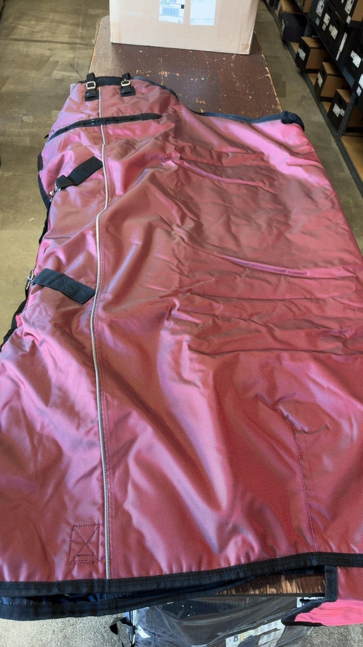 Used  Light Weight Big Dee's Turnout Blanket 70" Burgundy