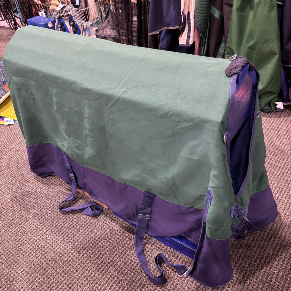 Used 84" Green/Navy Schneiders/Dura Tech Turnout Sheet