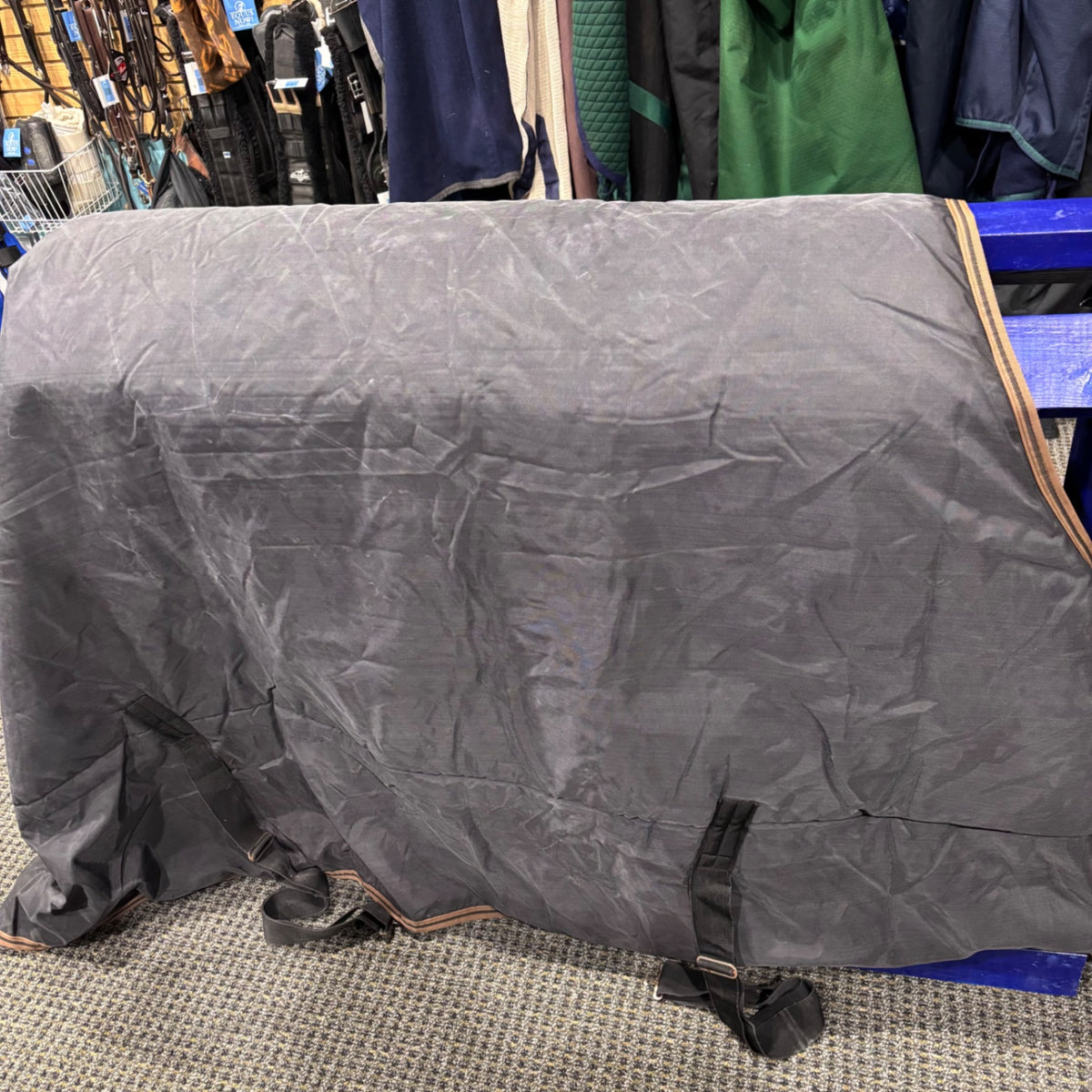 Used 87" Dark Grey Med/Heavy Rambo Turnout Blanket