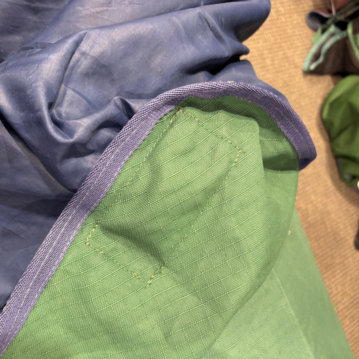 Used 84" Green/Navy Schneiders/Dura Tech Turnout Sheet