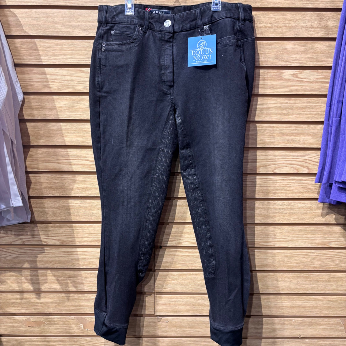 Used Ariat 34 Black/Denim Full Seat Breeches