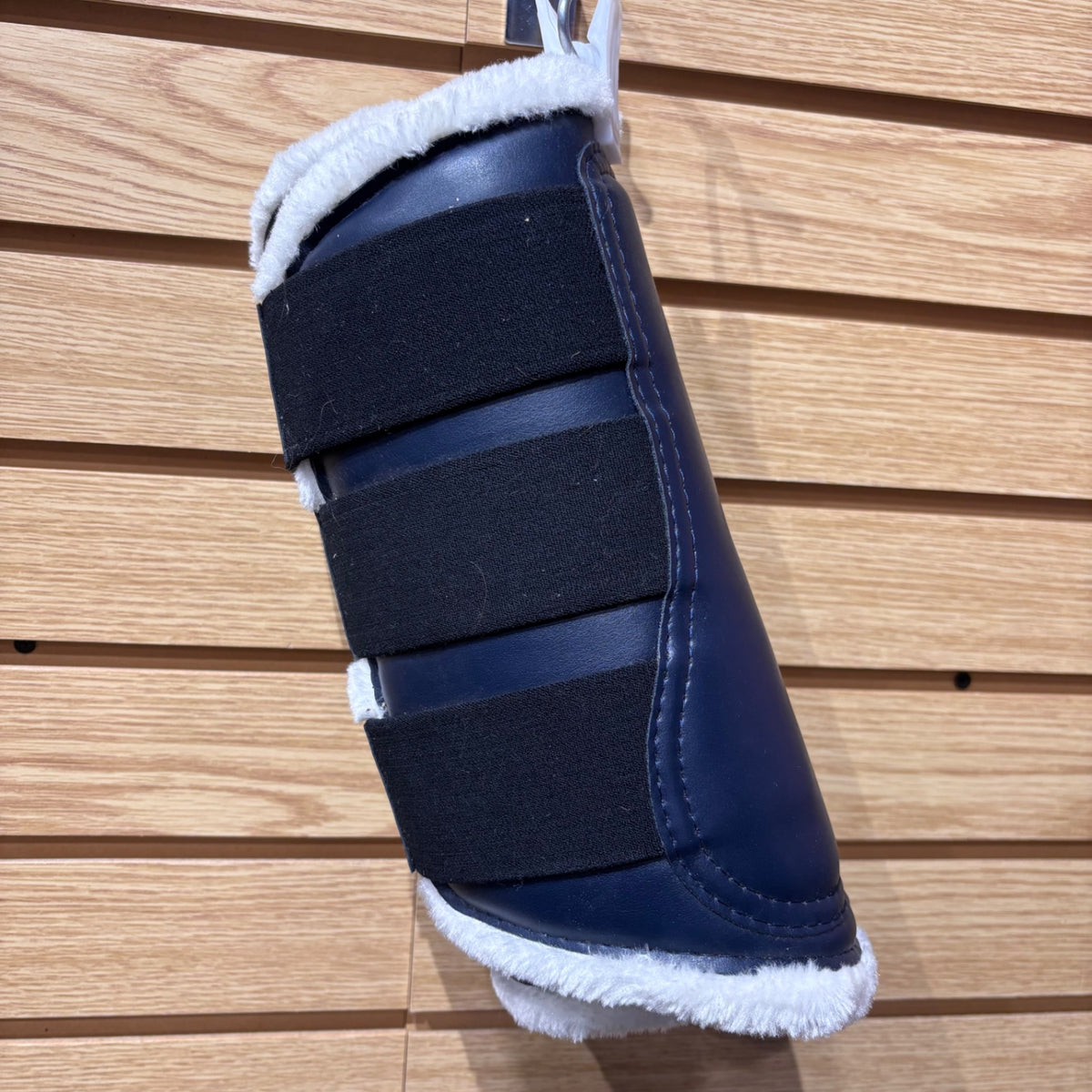 Used Large Navy Horze Fleece Brushing Boots