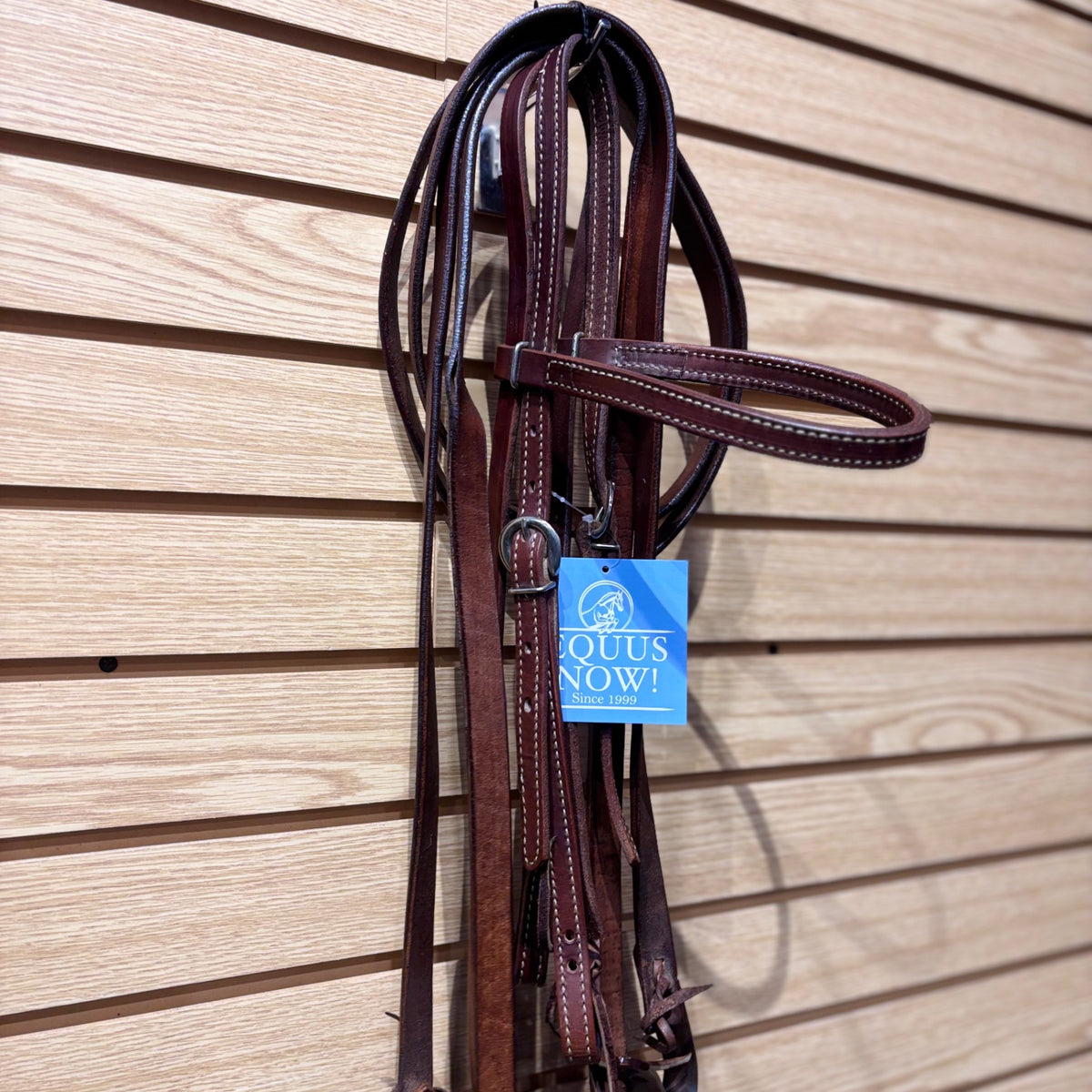 Used Cob/Sm Horse Brown Western Headstall w Split Reins